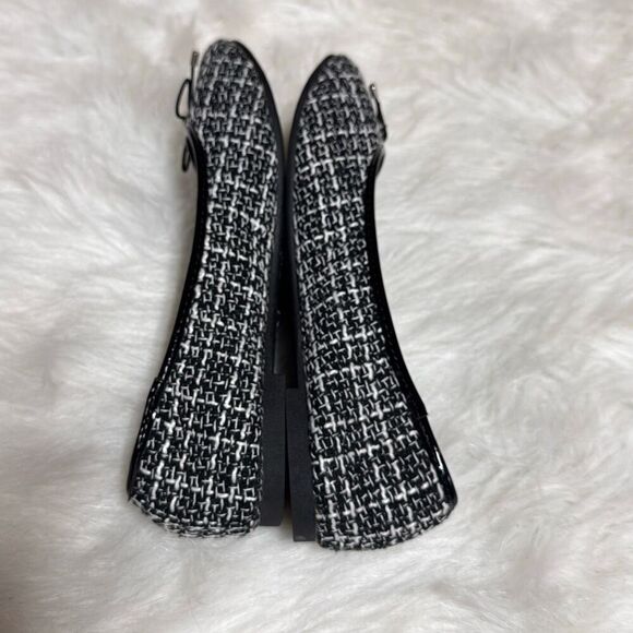 SO Emmaline Women's Black & White Ballet Boucle Flats Size 8 NEW - Picture 5 of 7